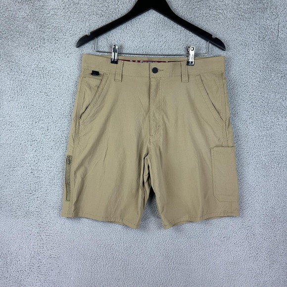 Unionbay Shorts Mens 34 Khaki Quick Dry Nylon Stretch Hiking Utility Zip Pocket - Picture 1 of 7